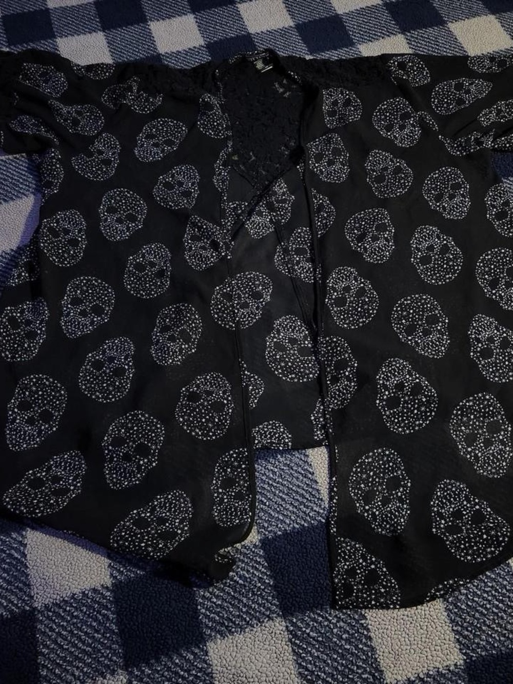 Goth emo Skull Banded Lace Kimono by hot topic